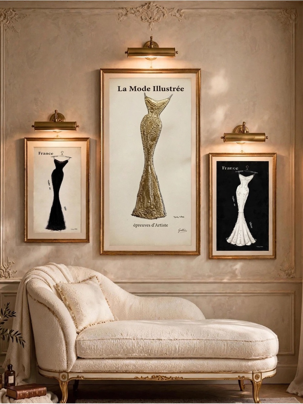 PICK 3 French Fashion Prints | Paris Couture Wall Art Set | 8x10 Archival Prints